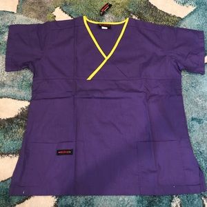 Purple and yellow XL scrub top